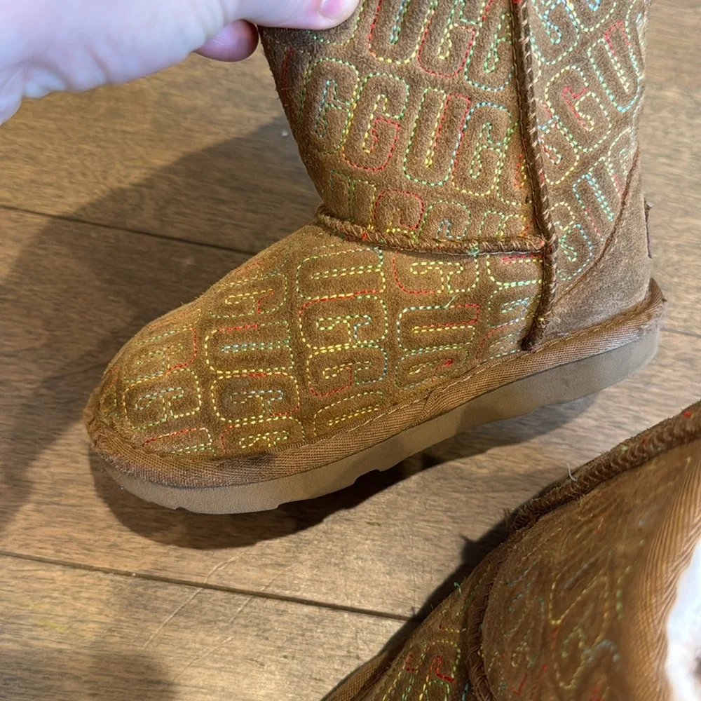 Ugg Kids Shoes Ugg Classic Ii Graphic Stitch Short‎ Boot US 10